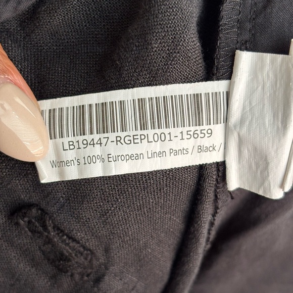 Quince 100% European Linen Pants Women’s Size L Black Relaxed - Picture 10 of 10